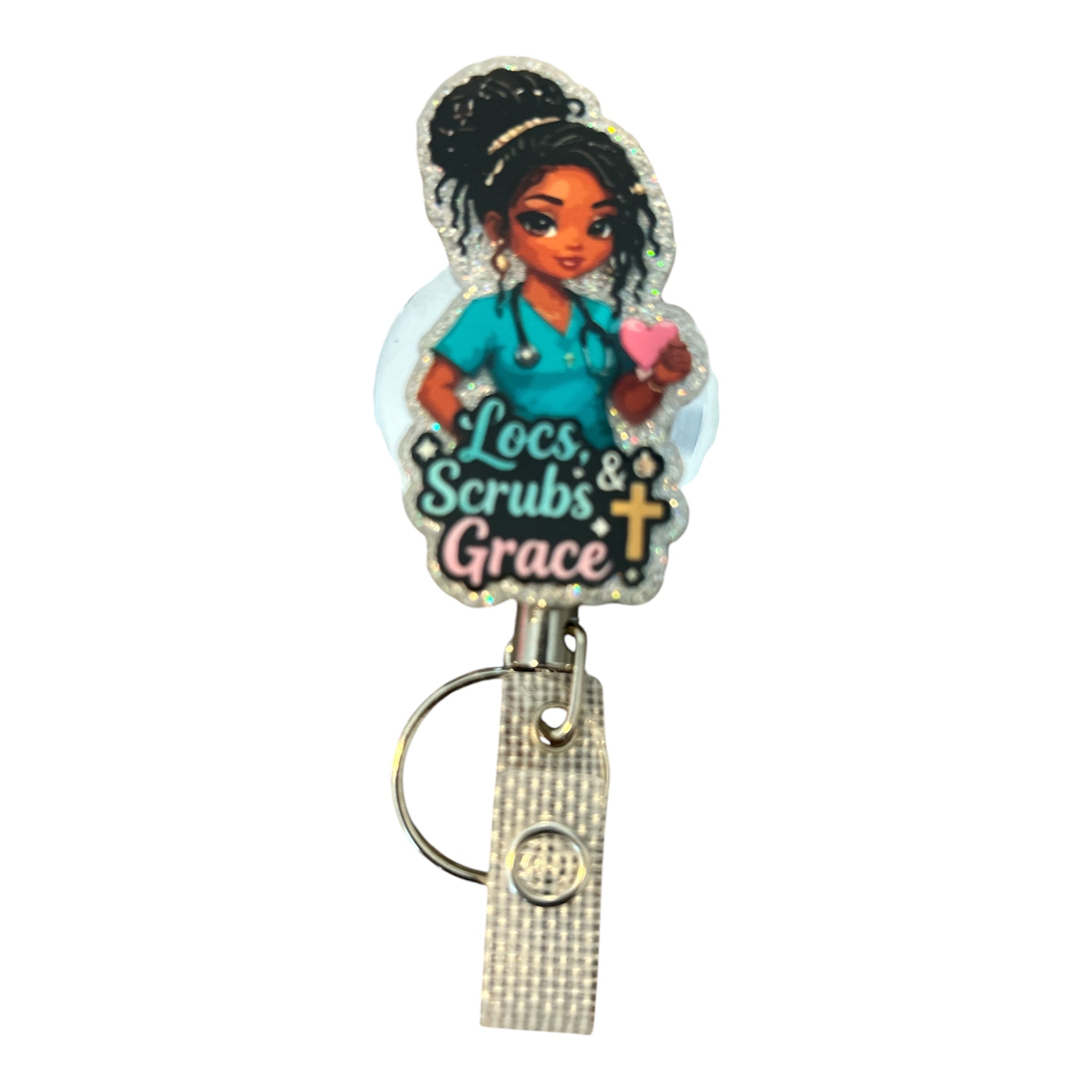 Locs Scrubs, and Grace (Heavy Duty) Badge Reel