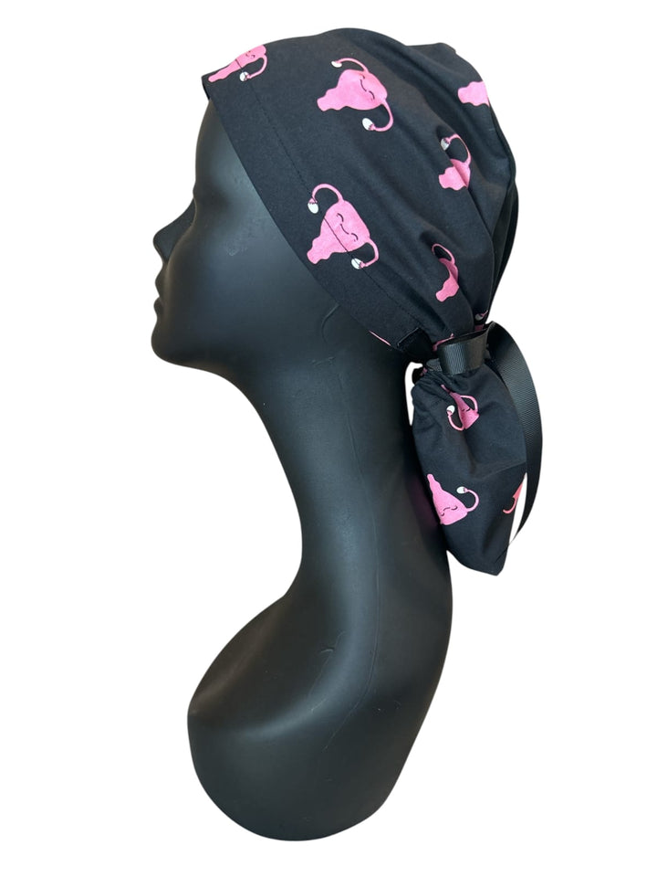 L&D uterus -Ponytail Cap